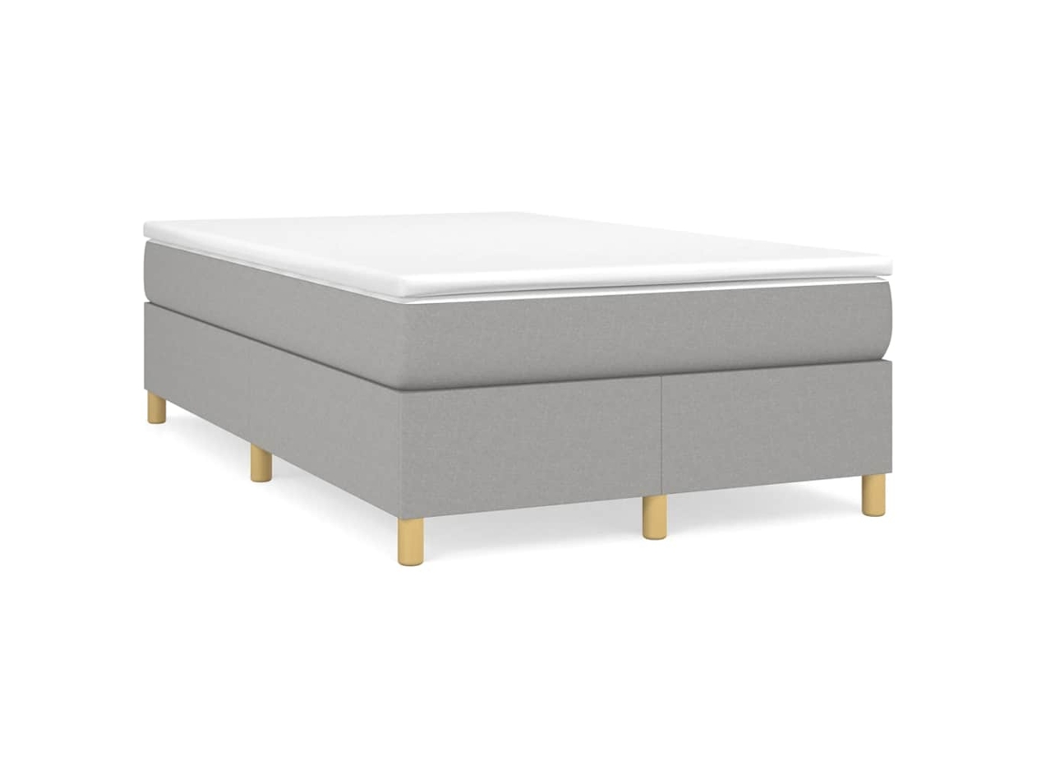 Vidaxl Cama Boxspring Com Colchão 120x190 Cm Tecido Cinzento-claro