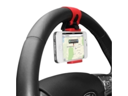 Suporte Para Carro - Avizar - Suporte Para Volante - Vermelho E Preto - Universal Para Smartphones De 4,5 A 10 Cm