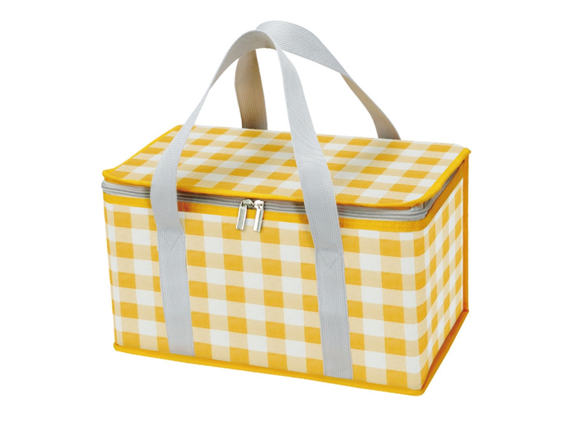 Bolsa Termica Impermeavel Grande Capacidade Portatil Para Lanche E Piquenique Amarela E Branca