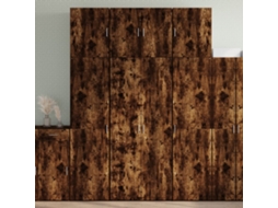 Vidaxl Armário Alto 80x42,5x249cm Derivados De Madeira Carvalho Fumado