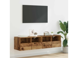 Vidaxl Gabinetes De Tv Na Parede 2 Unid. Madeira Antiga