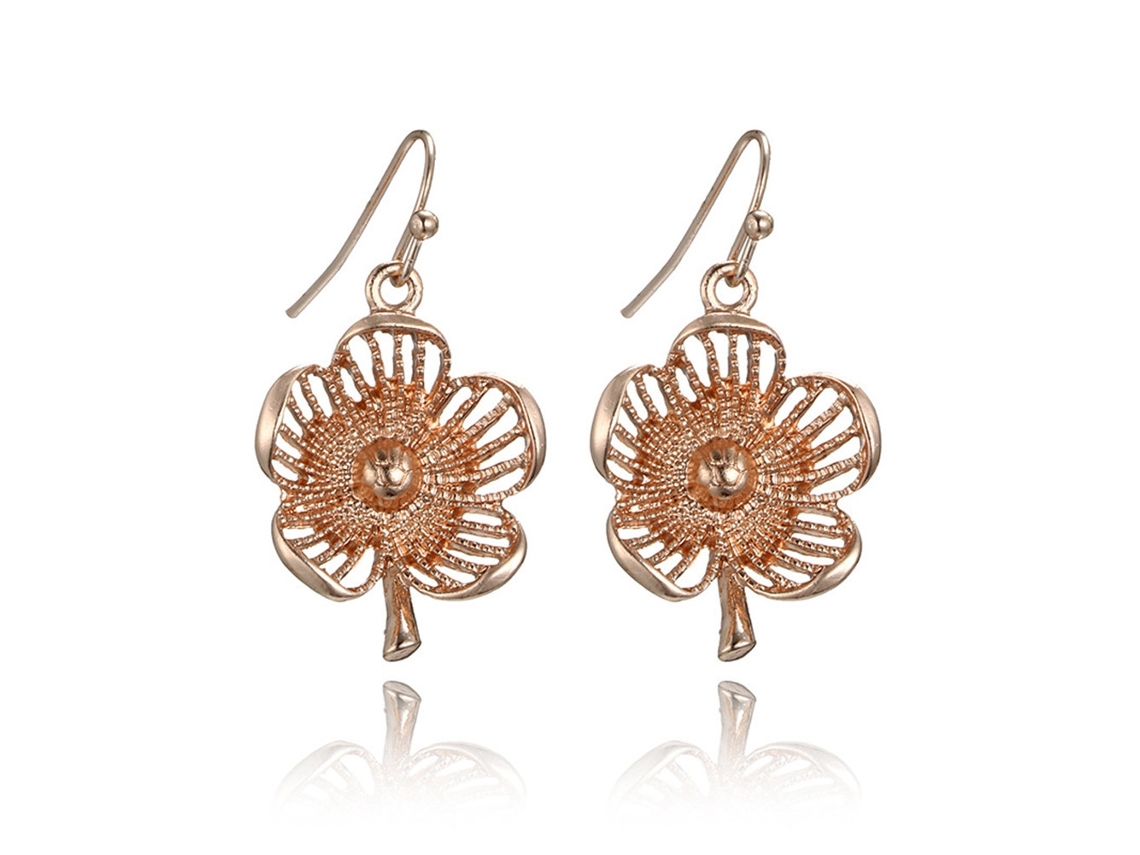 Brincos Pendentes Moda Floral Com Strass E Pérola