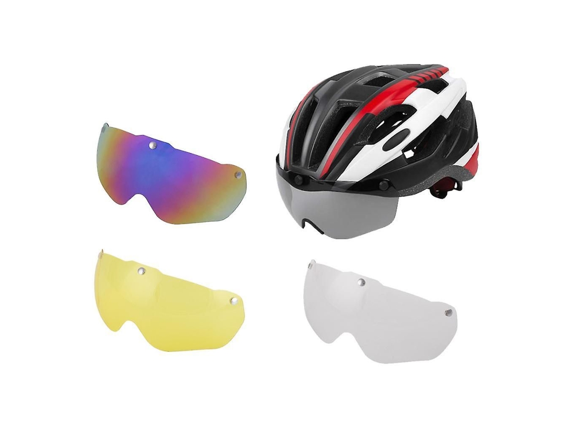 Capacete de Ciclismo Ultraleve com Viseira Removível, Óculos de Proteção Magnéticos e Lente. TAISHENGDA