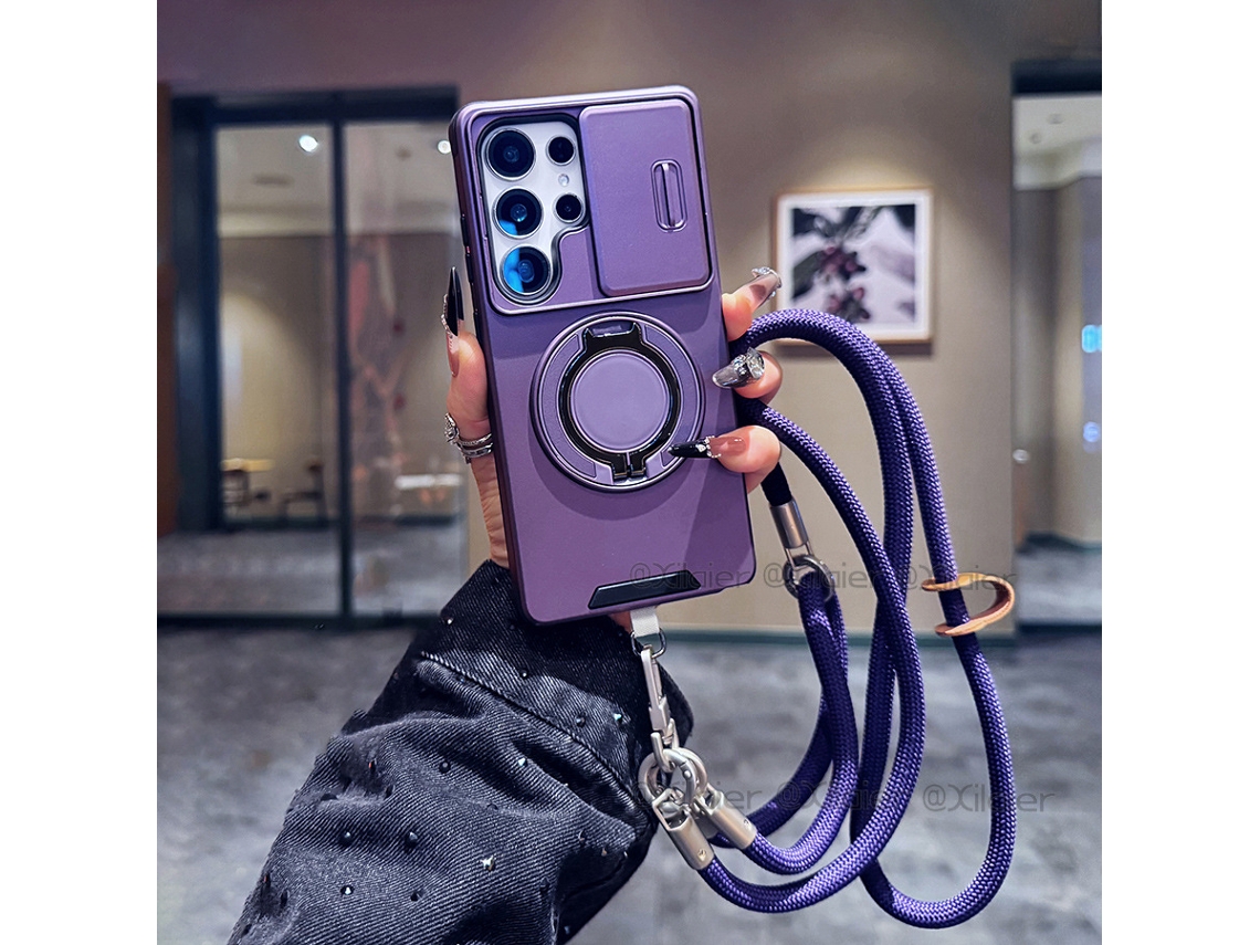 Capa Hibbent Com Alça Transversal Para Samsung Galaxy S26 Fe (roxo)