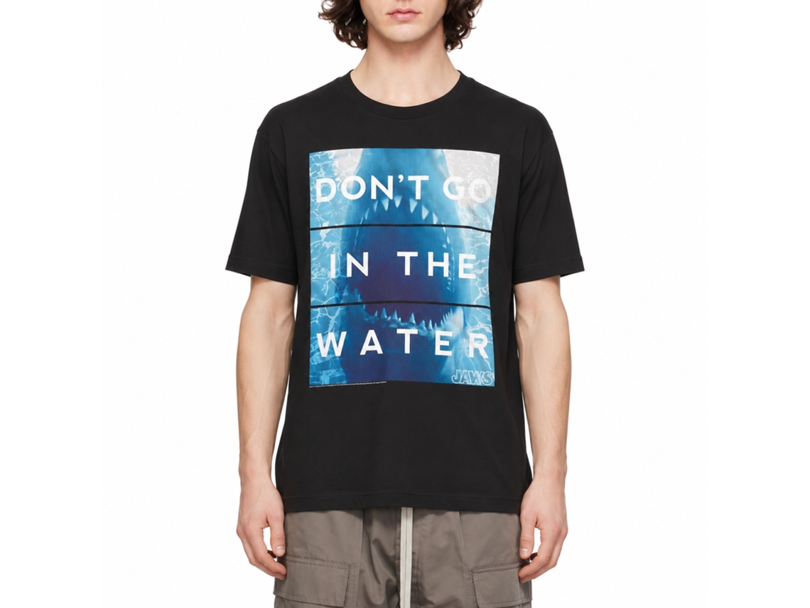 Rockinstone Jaws Movie Don't Go Black Adult T-shirt Classic Size:m