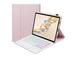 Capa De Couro Ultrafina E Destacável Para Tablet Com Teclado Bluetooth Retroiluminado E Touchpad Ah28-as.
