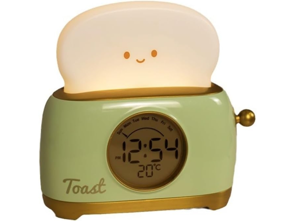 Despertador Infantil Com Luz Noturna Led, Visor Digital, Monitor De Temperatura Para O Quarto, Relógio De Cabeceira Fofo