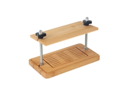 Prensa De Tofu Relaxdays, Bambu E Inox, 17,5×25,5×14 Cm, Forma Para Tofu Vegano Com Bandeja, Natural