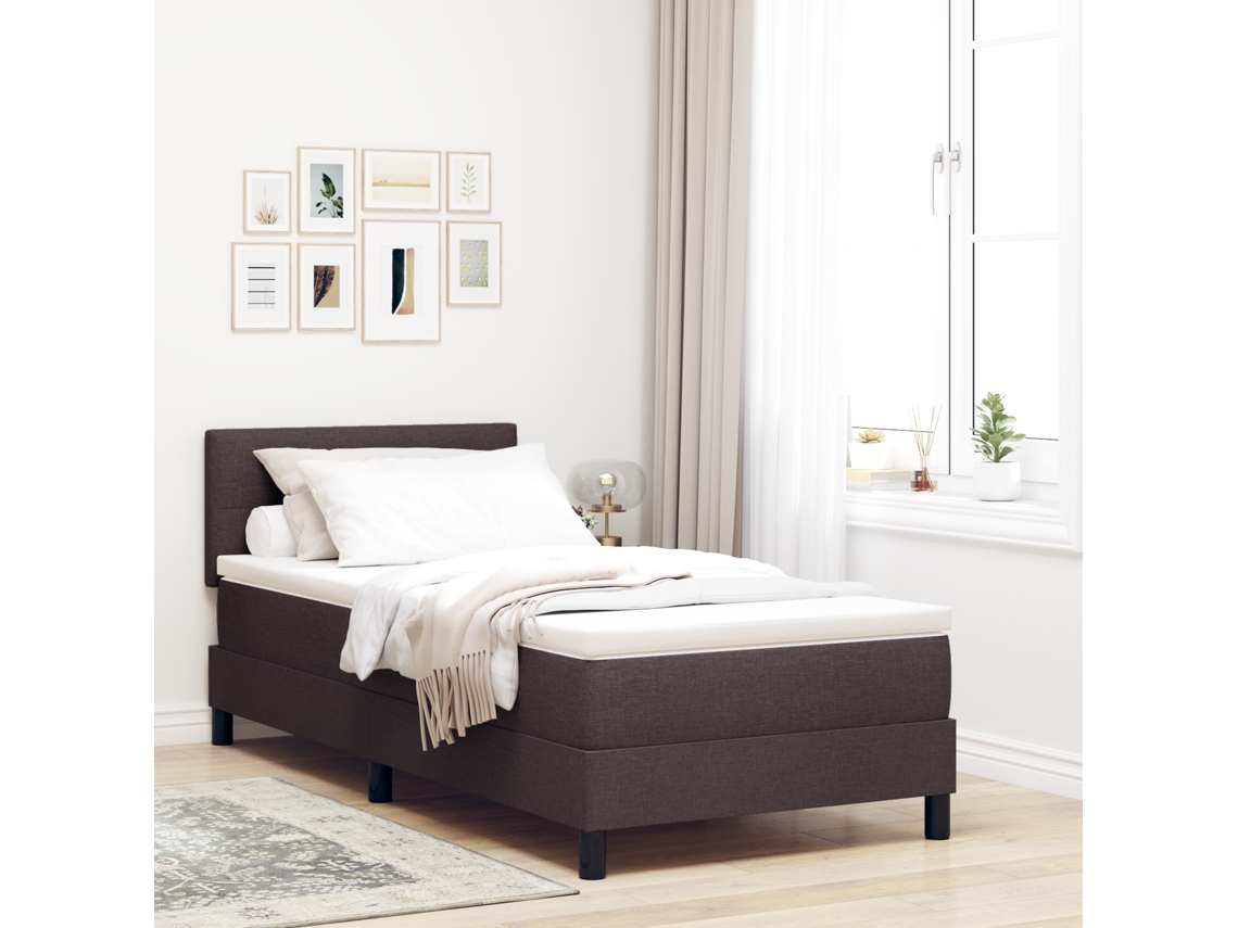 Cama Box Com Colchão Castanho 90x200 Cm Tecido