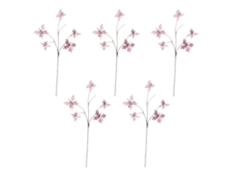 Laxiscreed Ramo Artificial Rosa Com 5 Cabeças Para Decoração De Jardim E Casa, 70cm
