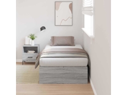 Vidaxl Estrado De Cama Com Arrumação Cinza Sonoma 70 X 190 Cm