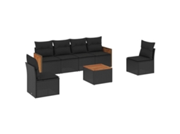Garden Sofa Set, Garden Sofa Sets Vidaxl Preto Rattan / Vime (n/a)