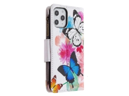 Capa De Couro Tipo Carteira Com Zíper E Estampa Bf03 Para Iphone 12 Pro Max De 6,7 Polegadas