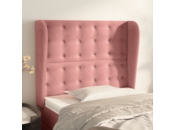 Vidaxl Cabeceira Cama C/ Abas Veludo 103x23x118/128 Cm Rosa