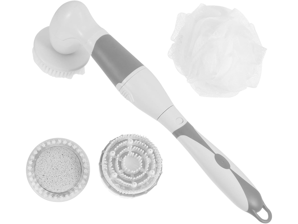 Escova De Banho Elétrica Multifuncional Em Abs Com Orifício Para Pendurar, Escova De Massagem Corporal Para Viagem