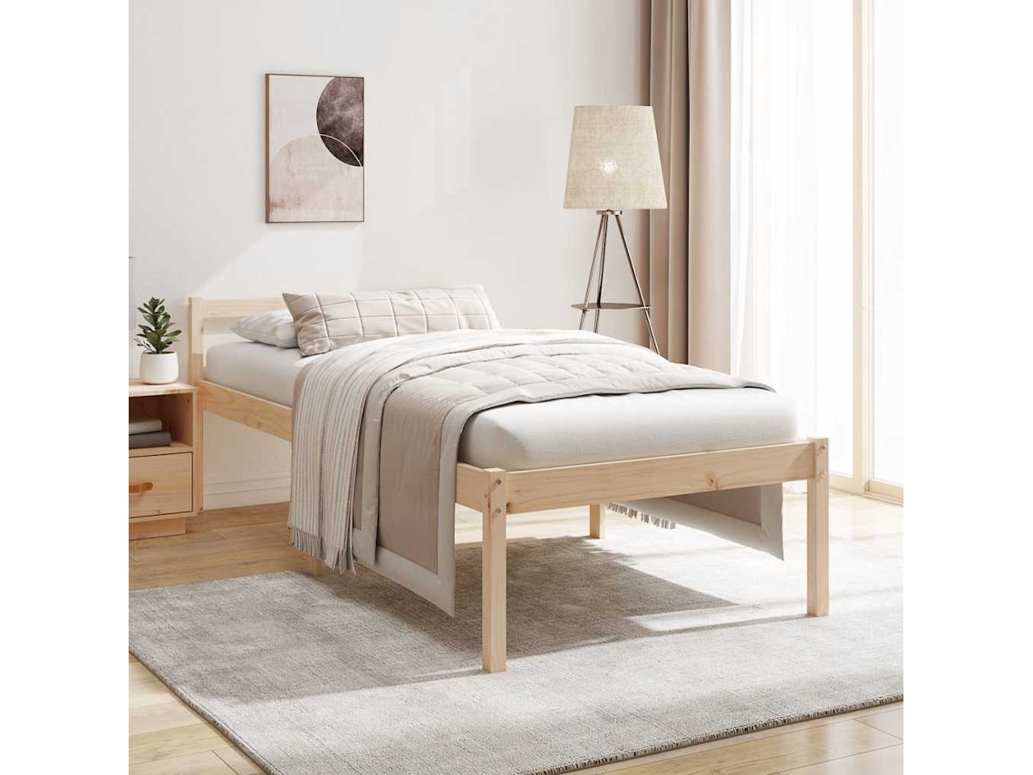 Vidaxl Cama Para Idosos 90x200 Cm Pinho Maciço
