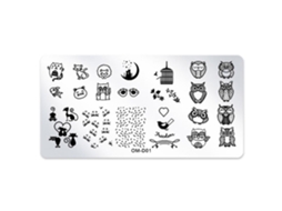 Placa De Estampagem Para Unhas Retangular Estampa De Coruja Com Rendado Decoração De Unhas Om-d01