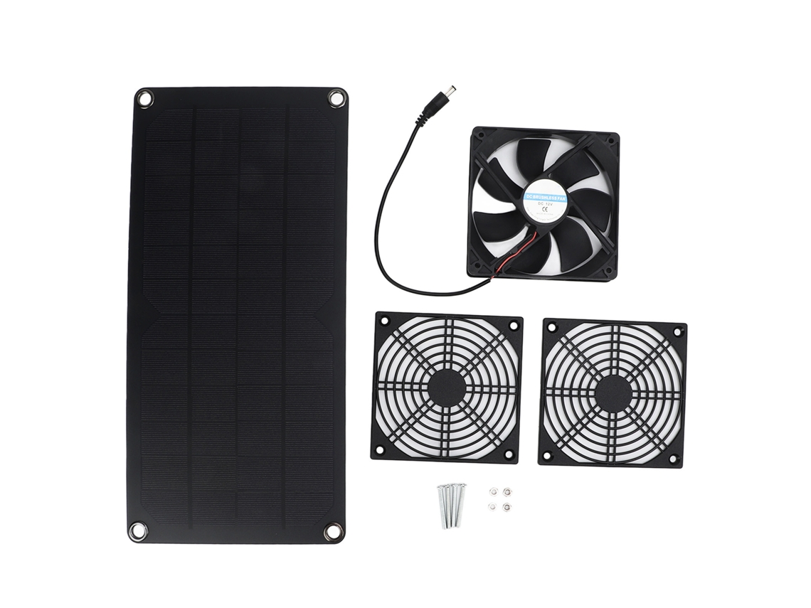 Ventilador Solar Exaustor 10w Galinheiro e Canil