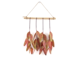 Laxiscreed Varinha De Madeira Longa De 30cm Com Folhas De Outono Em Embalagem 31x13x3cm
