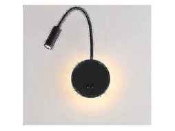 Lâmpada De Leitura Led Com 3w+8w, Luz Branca Quente 3000k, Gooseneck Flexível 35cm, Instalação Dupla, Resistente À Corrosão