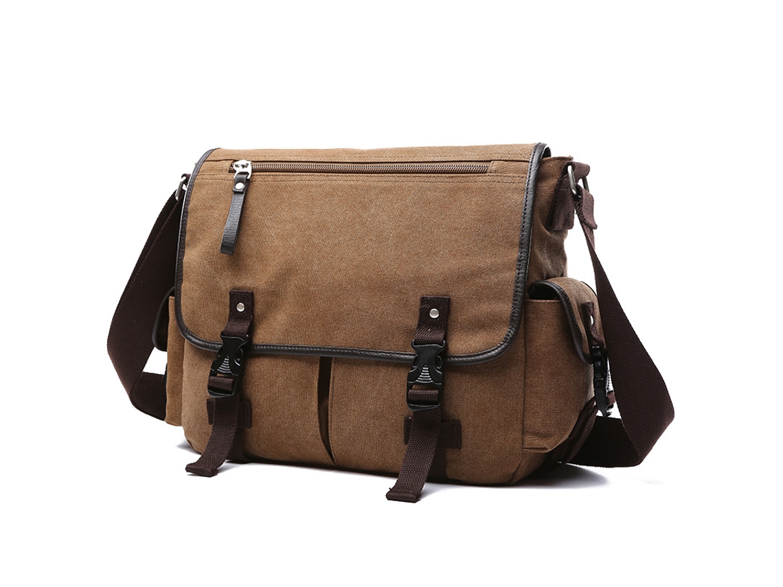Bolsa De Lona Casual De Um Ombro, Estilo Mensageiro, Preta, Estilo De Rua, Multifuncional, Para Viagem, Estilo Estudante, Para Computador SUNNY SPACES