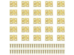 100 Mini Dobradiças Retrô, De Latão, Pequenas De Metal, Em Miniatura Com Parafusos Para Portas De Armários, Gavetas E Baús