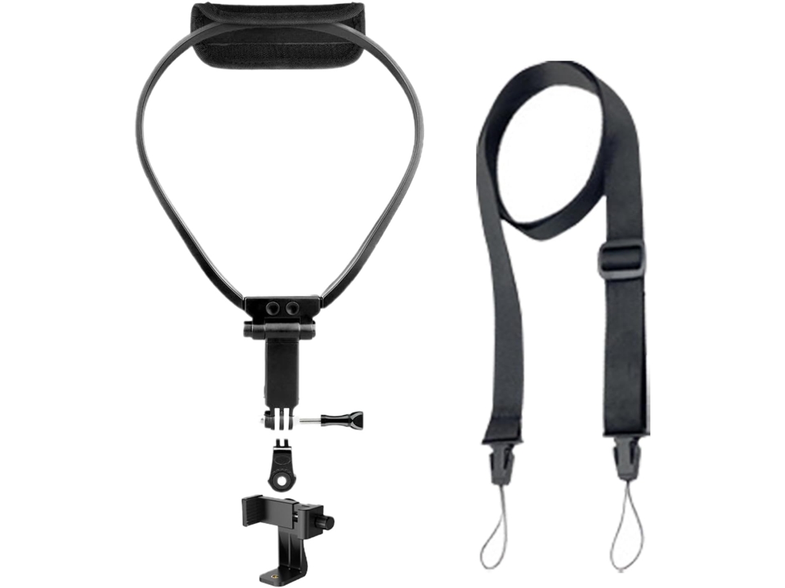 Suporte Genérico Ajustável Para Celular Com Alça De Pescoço, 18x 21x 10cm, Leve, Antiderrapante, Acessório Portátil Para