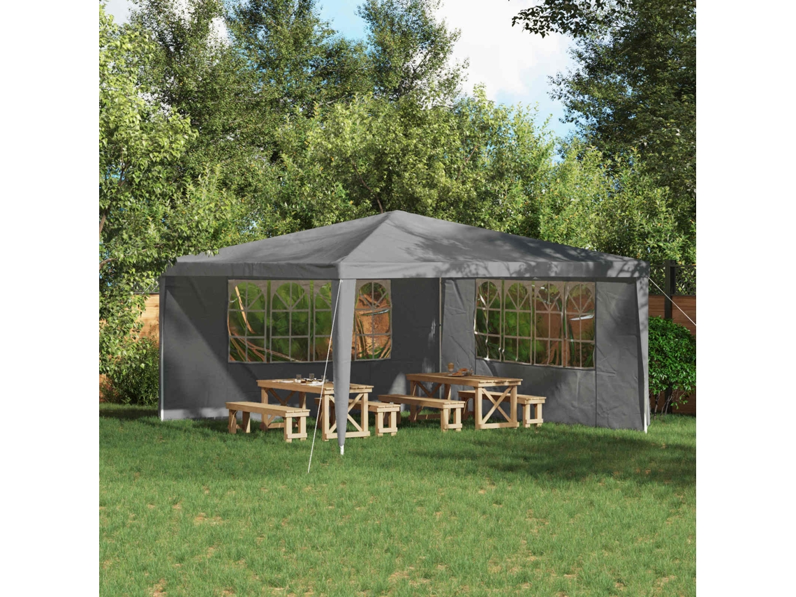 Vidaxl Lateral De Tenda Para Festa 2 Unid. 400 X 195 Cm Cinzento-claro