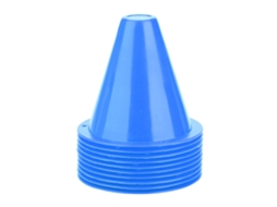 10pcs Cones De Treinamento De Futebol Barreiras Plásticas Marcadores Acessórios (azul)