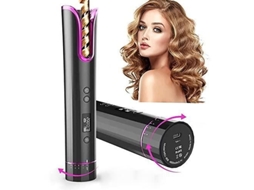 DCUKPST - Ferro de ondulação sem fio automático para modelador de cabelo, modelador de ondulação sem fio portátil recarregável inteligente com display