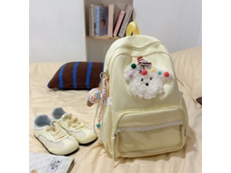 Mochila De Cachorro Com Laço E Grande Capacidade, Impermeável, Adequada Para Uso Diário Por Estudantes Tamanho S Amarelo