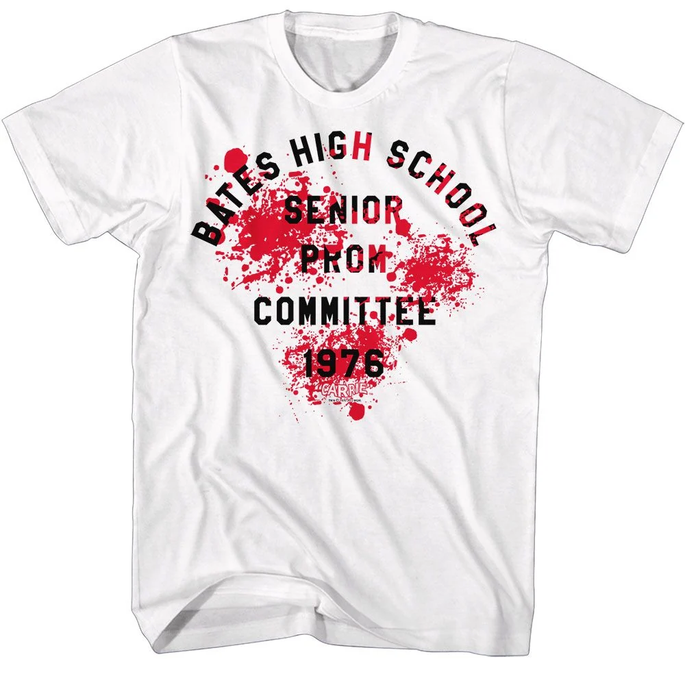 Rockinstone Carrie Movie Bates Hs Prom '76 White Adult T-shirt Size:m