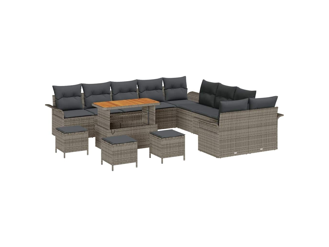 Maison Exclusive - Conjunto De Sofá De Jardim Com Almofada 14 Pcs Cinzeto