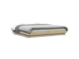 Estrutura Cama com Luzes Led Derivados Madeira Carvalho Sonoma MAISON EXCLUSIVE