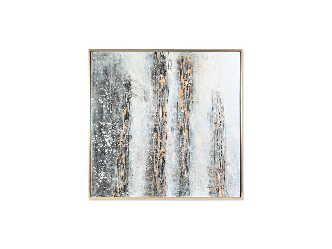 Impressão Abstrata em Tela Pintada À Mão, 131x4x131cm ALEXANDRA HOUSE LIVING
