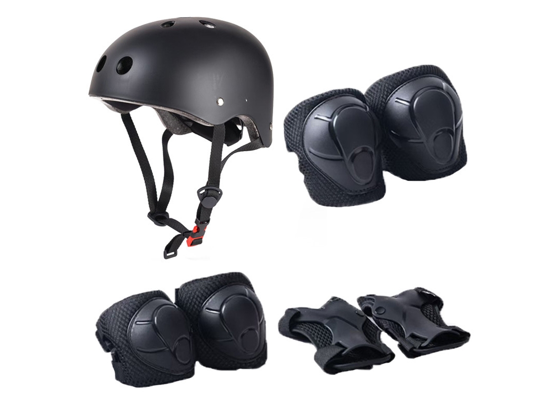 Kit Proteção De Crianças Capacete 7 Em 1 ,tamanho:m Preto