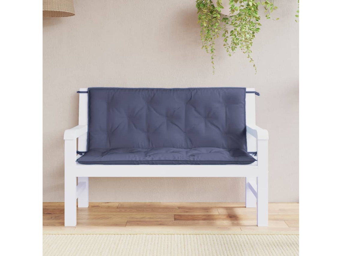 Almofadas para banco de jardim 2 peças 120x50x7cm Oxford azul marinho Dkd Home Decor