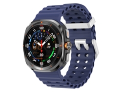 Pulseira Marine Para Samsung Galaxy Watch Ultra 2/1 47mm (2026/2025/2024), Silicone, Desportiva Azul Escuro Hexinyigjly