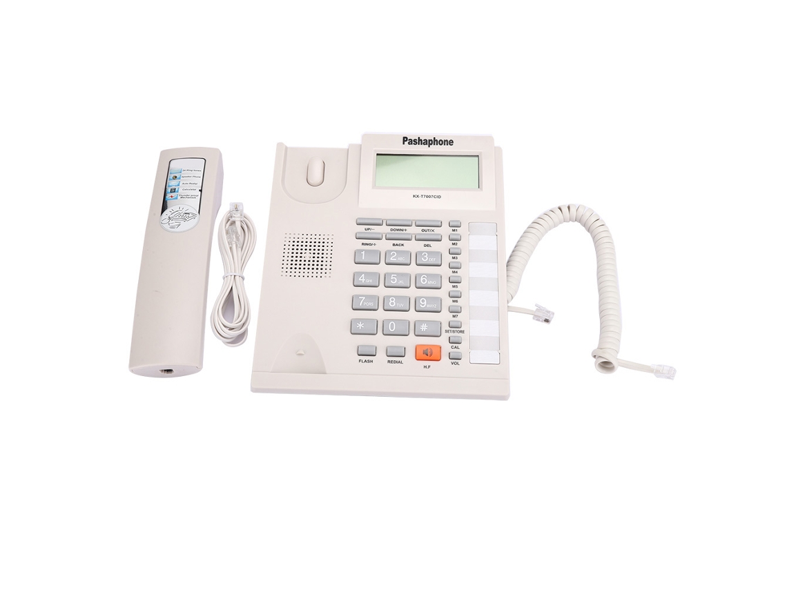 Kit De Extensão De Botão Grande Para Telefone Com Fio, Viva Voz E Display Lcd Branco Brilvibera