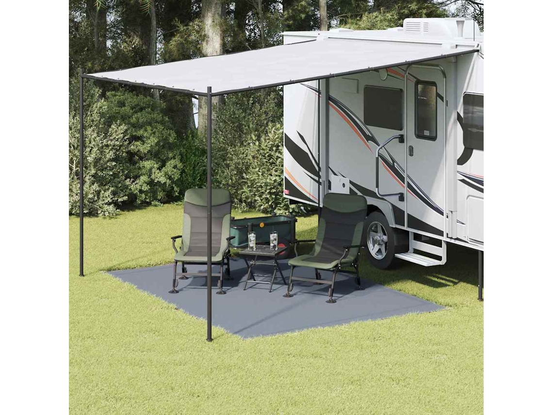 Vidaxl Tapete Para Barraca Azul E Cinza 350 X 250 Cm Polietileno