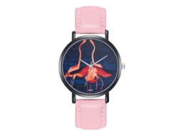 Reloj De Cuero Pu Para Mujer Y Hombre Moda Simple De Cuarzo K026-h Rosa