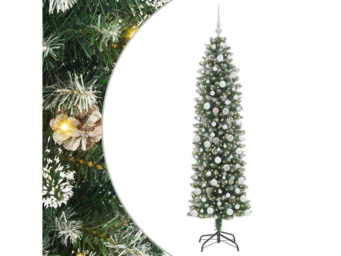 Árvore De Natal Pré Iluminada Vidaxl Verde Pvc (180 Cm)