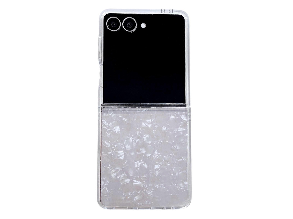 Capa Para Celular Com Textura De Concha Perolada Para Samsung Galaxy Z Flip7