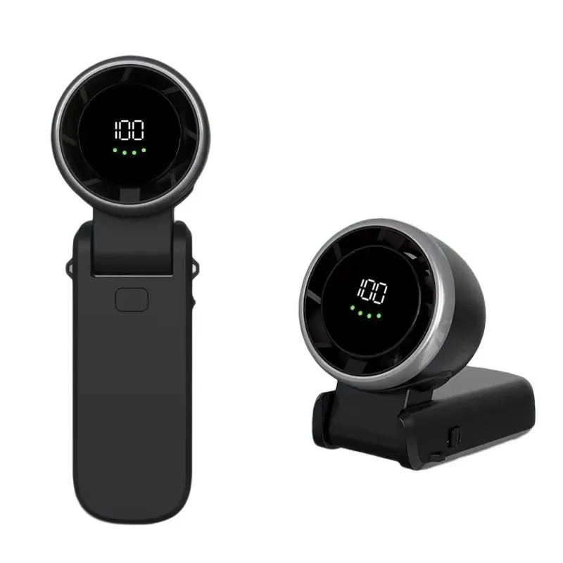 (preto) Mini Ventilador Portátil De Mão, Ventilador Dobrável Multifuncional, Recarregável Via Usb