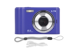 2026 câmera Digital para Crianças Hd 1080p Tela Ips de 2,4 Polegadas 44mp Autofoco Recarregável com Flash Azul