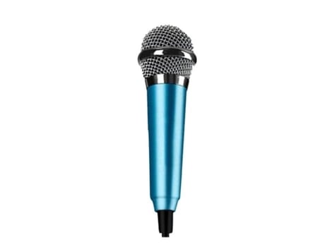 Mini Microfone Estéreo Estéreo Ktv Karaoke Instrumento Portátil Microfone para Celular Portátil Notebook Azul DIERCOSY