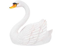 Estátua Flutuante de Cisne Feita de Resina Natural. Decoração de Jardim Às Intempéries para Lago e Piscina. Figura CHABERLU