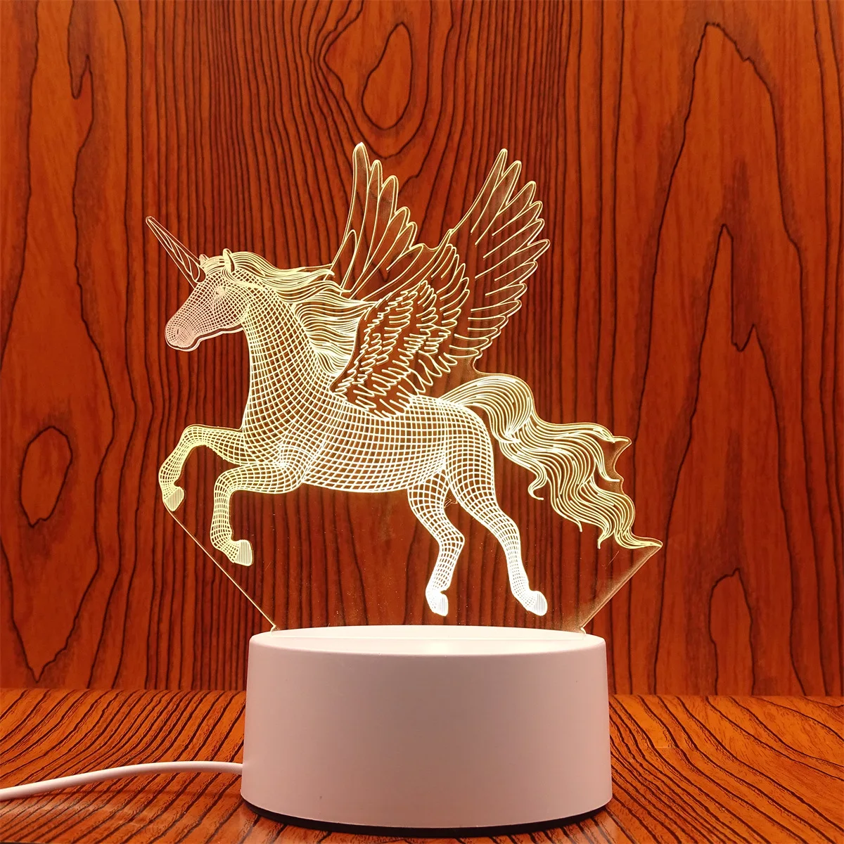 Luminária Noturna Led Usb 3d em Acrílico , Ideal para Decoração de Casa e Quarto. MDUG (7 Cores)
