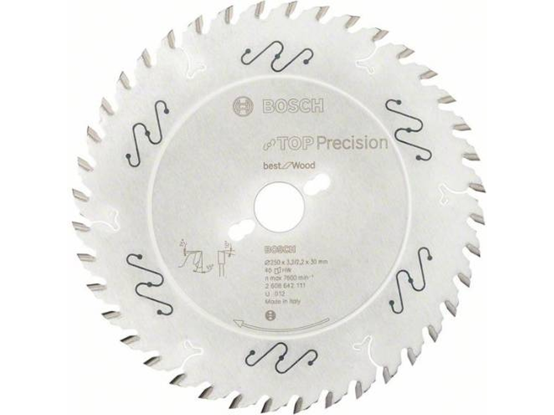 Disco de Serra Circular BOSCH Top Precisão Best para Madeira 250x30x3.2 mm - 40
