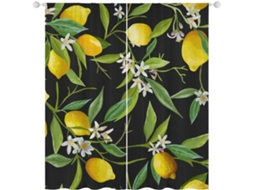 Cortinas De Janela Com Estampa Floral E Limão, Cortinas De Chiffon Macias E Respiráveis, Painéis De Privacidade Para